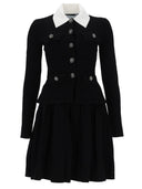 Selbstporträt-Minikleid mit kontrastierendem Kragen