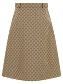 Gucci Midi Skirt With "Gg" Print