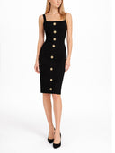 Balmain Midi Skirt With Jewel Buttons