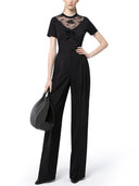 Nina Ricci T Shirt With Bow And Lace Inserts