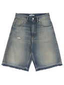 Sonnenblumen-Shorts aus Denim