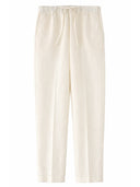 120% Lino Pantalone In Lino Con Coulisse
