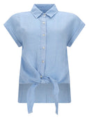 120% Lino Camicia Con Nodo