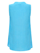 120% Lino Top Smanicato A Camicia