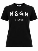 Maglietta Msgm Con Logo Pennellato