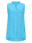 120% Lino Top Smanicato A Camicia