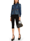 Veste froncée à col montant en denim Chloé