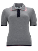 Msgm Polo In Lana Con Doppio Bordo