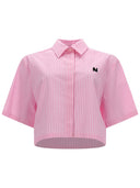 Msgm Camicia Crop Con-logo