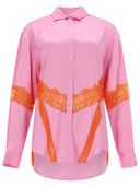 Msgm Camicia Con Inserti In Pizzo