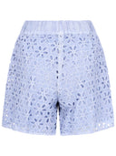 120% Lino Shorts Con Motivo Traforato