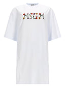 Msgm Abito T Shirt Con Logo