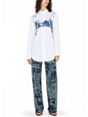Jean Paul Gaultier "Scanned Bra" Print Shirt