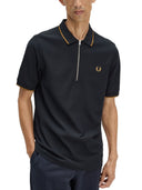 Fred Perry Polo Con Zip E Logo