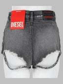 Diesel Shorts In Denim Con Orli Sfrangiati