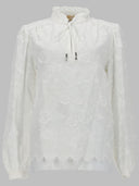Michael By Michael Kors Camicetta In Voile Con Ricami Floreali