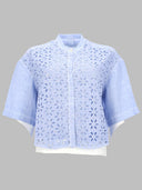 120% Lino Camicia Con Ricami