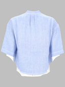 120% Lino Camicia Con Ricami