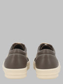 Rick Owens Scarpe In Pelle Vintage Sneaks Black/Milk/Milk