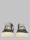 Rick Owens Scarpe In Pelle Vintage Sneaks Black/Milk/Milk