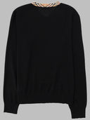 Burberry Maglia In Lana Merino Con Scollo "Check"