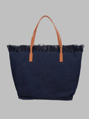 Mc2 Saint Barth Borsa "City" In Denim Con Frange