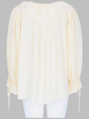Chloé Top Con Volant E Scollo A V En Crêpe De Chine