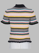 Casablanca Maglia Polo Con Motivo Chevron
