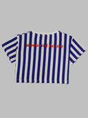 Weekend House Kids Gum Stripes Crop T Shirt