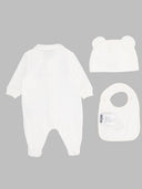 Moschino Babygrow Bib And
Hat Gift Set