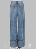 Tory Burch Jeans A Gamba Dritta Con Risvolto A Contrasto