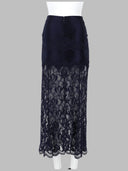 Rabanne Gonna Midi In Pizzo E Jersey