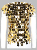 Rabanne Top "The Gold Sparkle Disc"