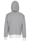 Thom Browne Zip Up Hoodie W/ Engineered 4 Bar In Color Blocked Solid Classic Loopback Jersey