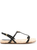 Flache Prada-Sandalen mit Emaille-Dreieckslogo