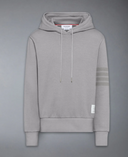 Pullover con cappuccio a maniche lunghe Thom Browne con 4 barre sovratinte in loopback solido