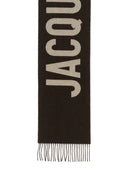 Jacquemus Sciarpa In Lana Con Frange E Logo
