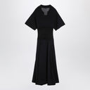 Victoria Beckham Black Semi Transparent tricot Long Robe