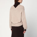 Victoria Beckham Sandfarbener Pullover in Wolle und Kaschmir