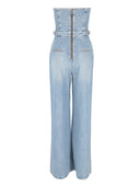 Elisabetta Franchi Tuta Donna Jeans Con Cintura