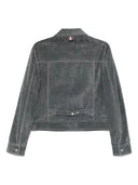 Thom Browne Backstrap Utility Jacket (23") W/ Contrast Stitching In Calf Suede