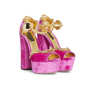 Sandales à talons cristales en velours Dolce & Gabbana