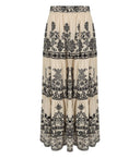 Pahiesa Formentera Ecru And Black Long Skirt