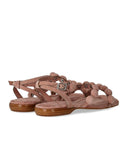 Flache Sandale in Ash Regy-Rosa