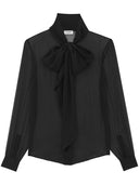 Lavallière 목이있는 Saint Laurent Blusa