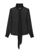 Lavallière 목이있는 Saint Laurent Blusa