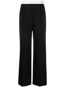 Alexander Wang High Waisted Pleated Trouser With Elastic Logo