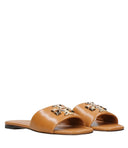 Tory burch sandals de cuero marrón