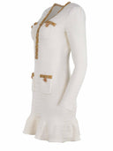 Self Portrait Dress Made Of Cream Color Crochet.