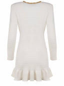 Self Portrait Dress Made Of Cream Color Crochet.
